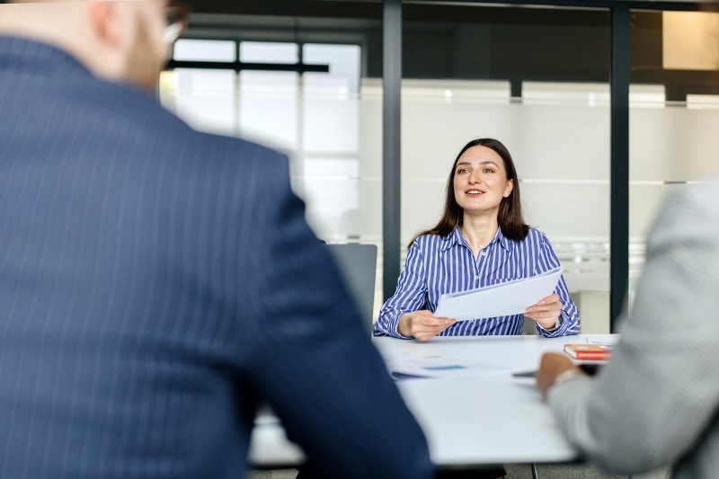 interview candidate being assessed for cultural fit