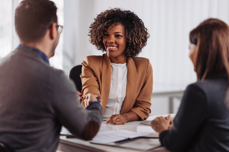 business woman in interview